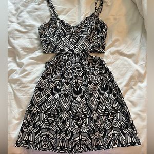black and white cut out dress size small